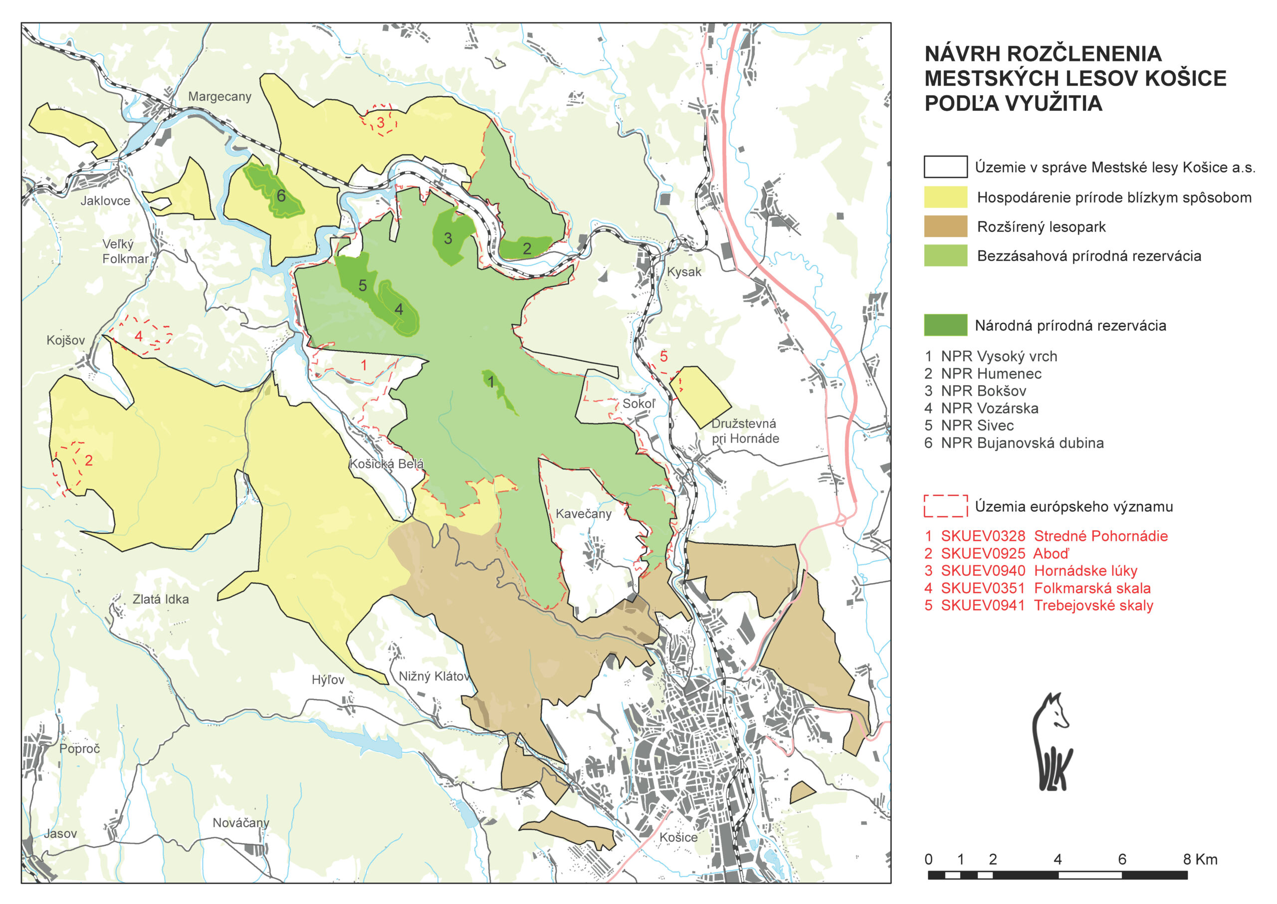 Petícia za košické lesy - Mapa k návrhu